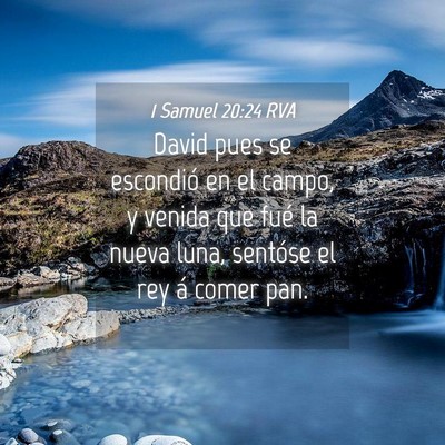 Picture 04 - 1 Samuel 20:24 RVA - David pues se escondió en el campo, y venida que - Bible Verse Picture