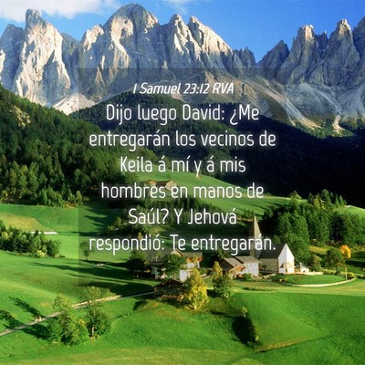 Picture 04 - 1 Samuel 23:12 RVA - Dijo luego David: ¿Me entregarán los vecinos de - Bible Verse Picture