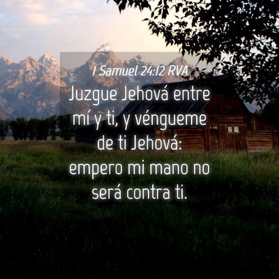 Picture 04 - 1 Samuel 24:12 RVA - Juzgue Jehová entre mí y ti, y véngueme de ti - Bible Verse Picture