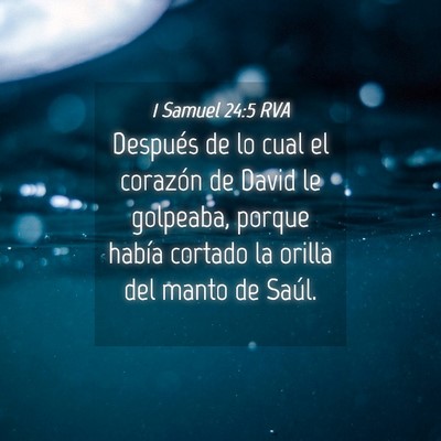 Picture 04 - 1 Samuel 24:5 RVA - Después de lo cual el corazón de David le - Bible Verse Picture