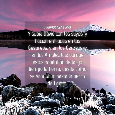 Picture 04 - 1 Samuel 27:8 RVA - Y subía David con los suyos, y hacían entradas - Bible Verse Picture