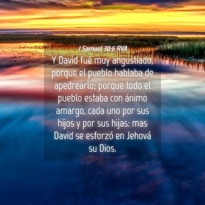 Picture 04 - 1 Samuel 30:6 RVA - Y David fué muy angustiado, porque el pueblo - Bible Verse Picture