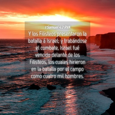 Picture 04 - 1 Samuel 4:2 RVA - Y los Filisteos presentaron la batalla á Israel; - Bible Verse Picture