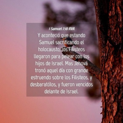 Picture 04 - 1 Samuel 7:10 RVA - Y aconteció que estando Samuel sacrificando el - Bible Verse Picture