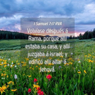 Picture 04 - 1 Samuel 7:17 RVA - Volvíase después á Rama, porque allí estaba - Bible Verse Picture
