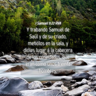 Picture 04 - 1 Samuel 9:22 RVA - Y trabando Samuel de Saúl y de su criado, - Bible Verse Picture