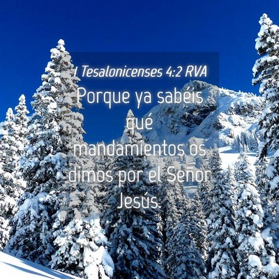 Picture 04 - 1 Tesalonicenses 4:2 RVA - Porque ya sabéis qué mandamientos os dimos por - Bible Verse Picture