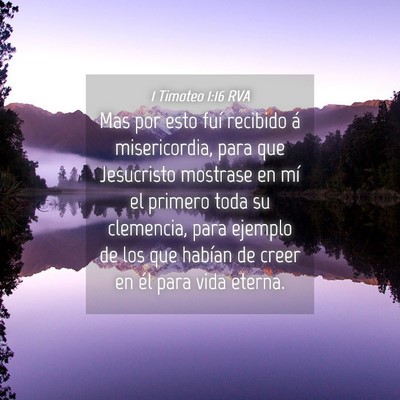 Picture 04 - 1 Timoteo 1:16 RVA - Mas por esto fuí recibido á misericordia, para - Bible Verse Picture