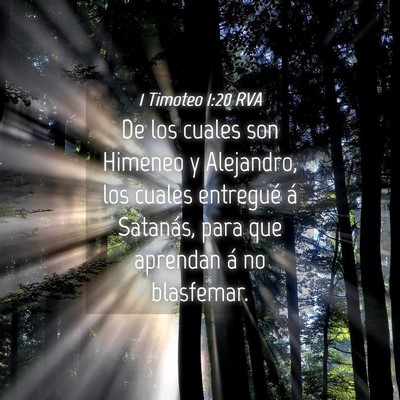 Picture 04 - 1 Timoteo 1:20 RVA - De los cuales son Himeneo y Alejandro, los cuales - Bible Verse Picture