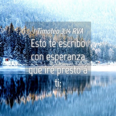 Picture 04 - 1 Timoteo 3:14 RVA - Esto te escribo con esperanza que iré presto á - Bible Verse Picture