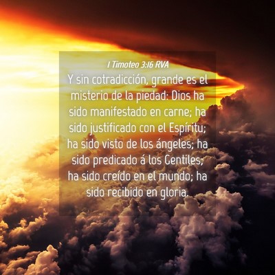 Picture 04 - 1 Timoteo 3:16 RVA - Y sin cotradicción, grande es el misterio de la - Bible Verse Picture