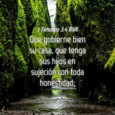 Picture 04 - 1 Timoteo 3:4 RVA - Que gobierne bien su casa, que tenga sus hijos en - Bible Verse Picture