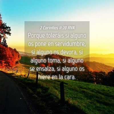 Picture 04 - 2 Corintios 11:20 RVA - Porque toleráis si alguno os pone en - Bible Verse Picture