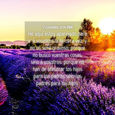 Picture 04 - 2 Corintios 12:14 RVA - He aquí estoy aparejado para ir á vosotros la - Bible Verse Picture