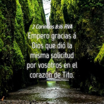 Picture 04 - 2 Corintios 8:16 RVA - Empero gracias á Dios que dió la misma - Bible Verse Picture