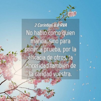 Picture 04 - 2 Corintios 8:8 RVA - No hablo como quien manda, sino para poner á - Bible Verse Picture