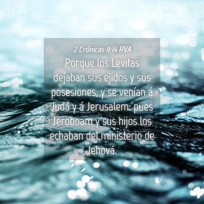 Picture 04 - 2 Crónicas 11:14 RVA - Porque los Levitas dejaban sus ejidos y sus - Bible Verse Picture