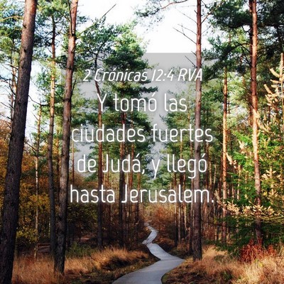 Picture 04 - 2 Crónicas 12:4 RVA - Y tomó las ciudades fuertes de Judá, y llegó - Bible Verse Picture