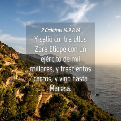 Picture 04 - 2 Crónicas 14:9 RVA - Y salió contra ellos Zera Etiope con un - Bible Verse Picture