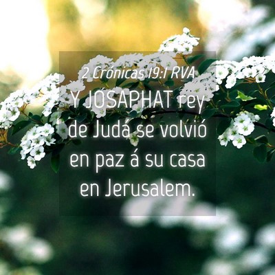 Picture 04 - 2 Crónicas 19:1 RVA - Y JOSAPHAT rey de Judá se volvió en paz á su - Bible Verse Picture