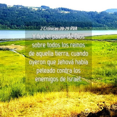 Picture 04 - 2 Crónicas 20:29 RVA - Y fué el pavor de Dios sobre todos los reinos de - Bible Verse Picture