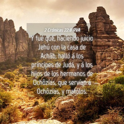 Picture 04 - 2 Crónicas 22:8 RVA - Y fué que, haciendo juicio Jehú con la casa de - Bible Verse Picture
