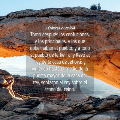 Picture 04 - 2 Crónicas 23:20 RVA - Tomó después los centuriones, y los - Bible Verse Picture
