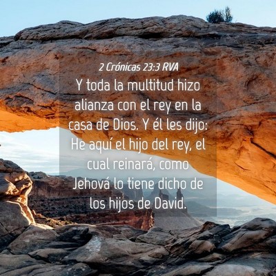 Picture 04 - 2 Crónicas 23:3 RVA - Y toda la multitud hizo alianza con el rey en la - Bible Verse Picture