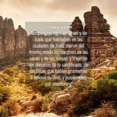 Picture 04 - 2 Crónicas 31:6 RVA - También los hijos de Israel y de Judá, que - Bible Verse Picture