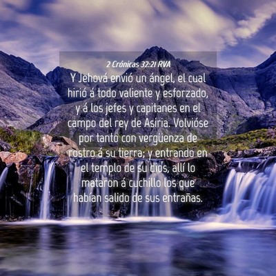 Picture 04 - 2 Crónicas 32:21 RVA - Y Jehová envió un ángel, el cual hirió á - Bible Verse Picture