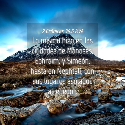 Picture 04 - 2 Crónicas 34:6 RVA - Lo mismo hizo en las ciudades de Manasés, - Bible Verse Picture