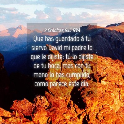 Picture 04 - 2 Crónicas 6:15 RVA - Que has guardado á tu siervo David mi padre lo - Bible Verse Picture