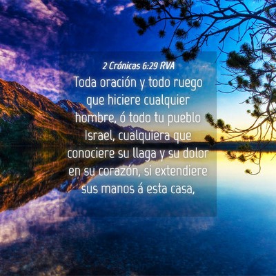 Picture 04 - 2 Crónicas 6:29 RVA - Toda oración y todo ruego que hiciere cualquier - Bible Verse Picture