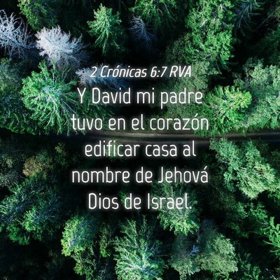 Picture 04 - 2 Crónicas 6:7 RVA - Y David mi padre tuvo en el corazón edificar - Bible Verse Picture