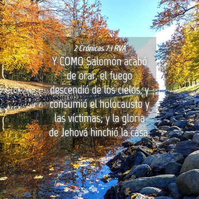 Picture 04 - 2 Crónicas 7:1 RVA - Y COMO Salomón acabó de orar, el fuego - Bible Verse Picture