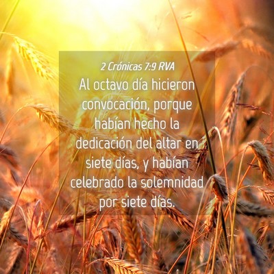 Picture 04 - 2 Crónicas 7:9 RVA - Al octavo día hicieron convocación, porque - Bible Verse Picture