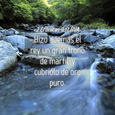Picture 04 - 2 Crónicas 9:17 RVA - Hizo además el rey un gran trono de marfil, y - Bible Verse Picture