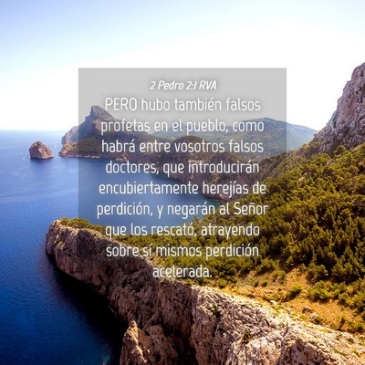 Picture 04 - 2 Pedro 2:1 RVA - PERO hubo también falsos profetas en el pueblo, - Bible Verse Picture
