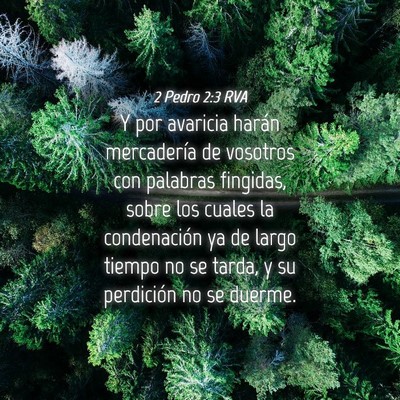 Picture 04 - 2 Pedro 2:3 RVA - Y por avaricia harán mercadería de vosotros con - Bible Verse Picture