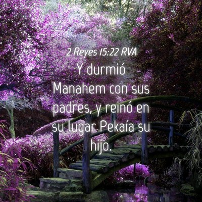 Picture 04 - 2 Reyes 15:22 RVA - Y durmió Manahem con sus padres, y reinó en su - Bible Verse Picture