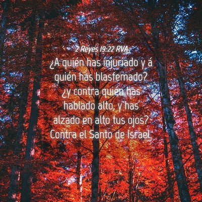 Picture 04 - 2 Reyes 19:22 RVA - ¿A quién has injuriado y á quién has - Bible Verse Picture