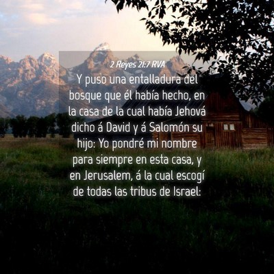 Picture 04 - 2 Reyes 21:7 RVA - Y puso una entalladura del bosque que él había - Bible Verse Picture