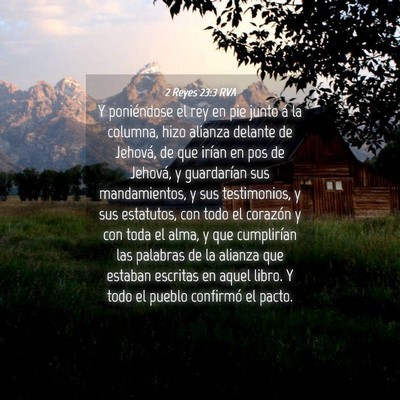 Picture 04 - 2 Reyes 23:3 RVA - Y poniéndose el rey en pie junto á la columna, - Bible Verse Picture