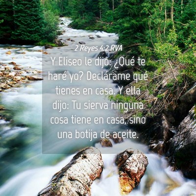 Picture 04 - 2 Reyes 4:2 RVA - Y Eliseo le dijo: ¿Qué te haré yo? Declárame - Bible Verse Picture