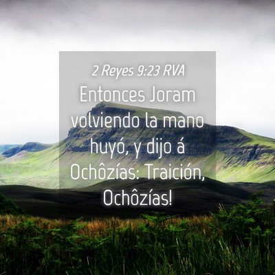 Picture 04 - 2 Reyes 9:23 RVA - Entonces Joram volviendo la mano huyó, y dijo á - Bible Verse Picture