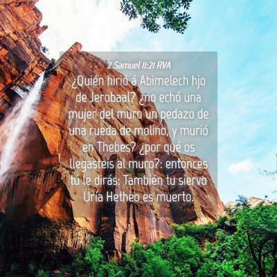Picture 04 - 2 Samuel 11:21 RVA - ¿Quién hirió á Abimelech hjo de Jerobaal? - Bible Verse Picture