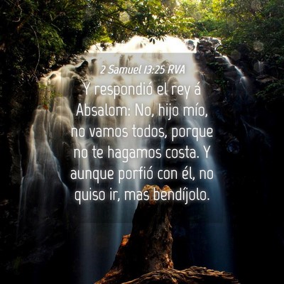 Picture 04 - 2 Samuel 13:25 RVA - Y respondió el rey á Absalom: No, hijo mío, no - Bible Verse Picture