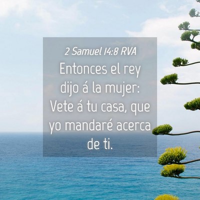 Picture 04 - 2 Samuel 14:8 RVA - Entonces el rey dijo á la mujer: Vete á tu - Bible Verse Picture