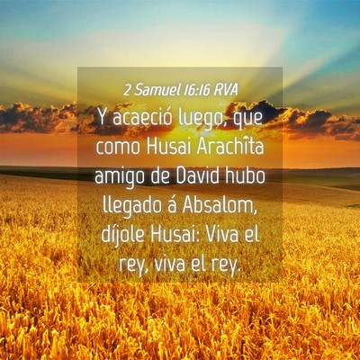Picture 04 - 2 Samuel 16:16 RVA - Y acaeció luego, que como Husai Arachîta amigo - Bible Verse Picture