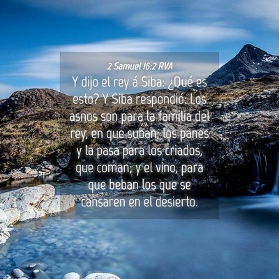 Picture 04 - 2 Samuel 16:2 RVA - Y dijo el rey á Siba: ¿Qué es esto? Y Siba - Bible Verse Picture